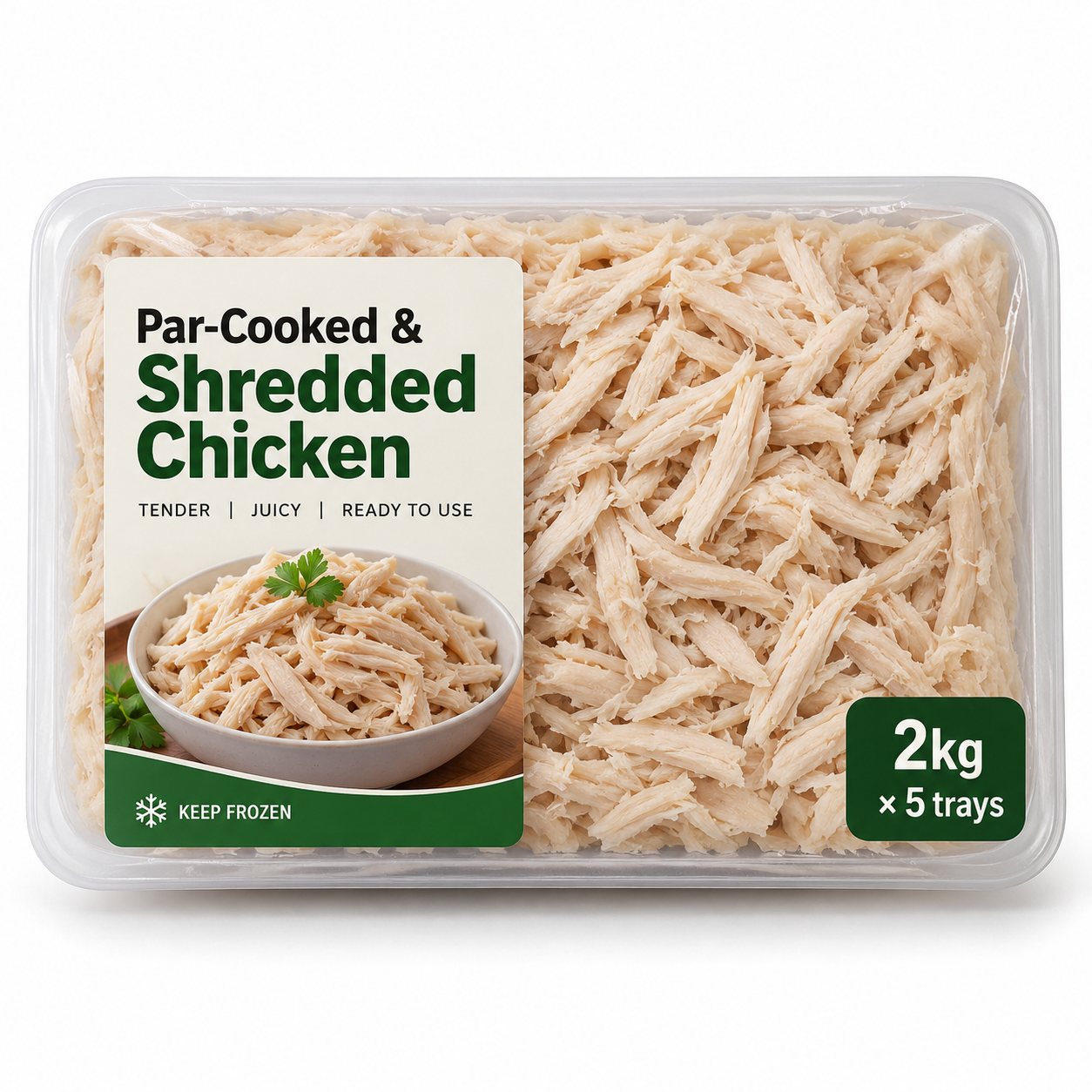 Par-Cooked & Shredded Chicken